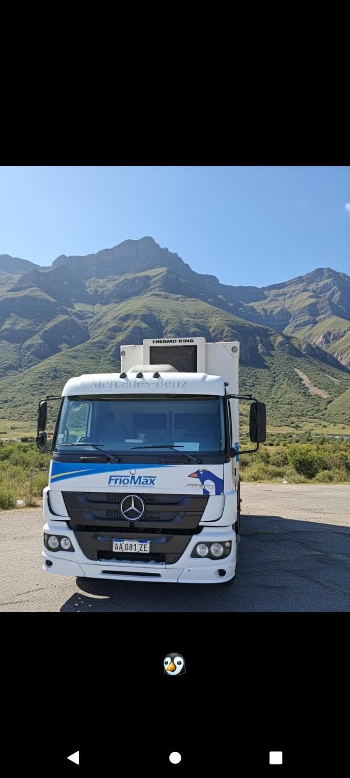 Camión Friomax con montañas